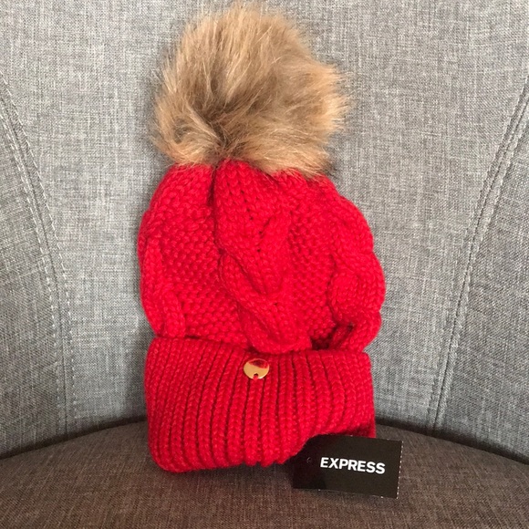 Express Red Pom Hat - Picture 1 of 2